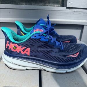 Hoka One One Clifton 9 Bellwether Blue Athletic Road Running Shoes Womens 8.5 B